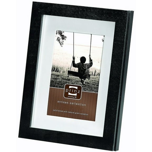 Matted HARPER black stained wood frame from Prinz - 5x7
