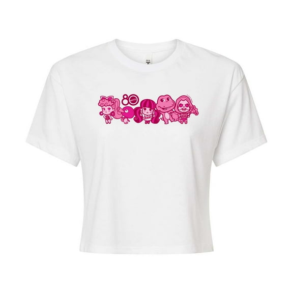 Mattel - 80Th Lineup Pink  - Juniors Cropped Graphic T-Shirt