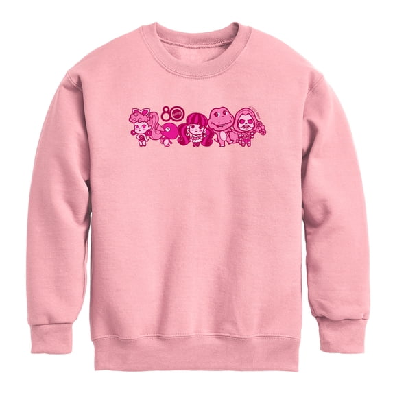 Mattel - 80th Lineup Pink - Youth Boys Crew Fleece Sweatshirt