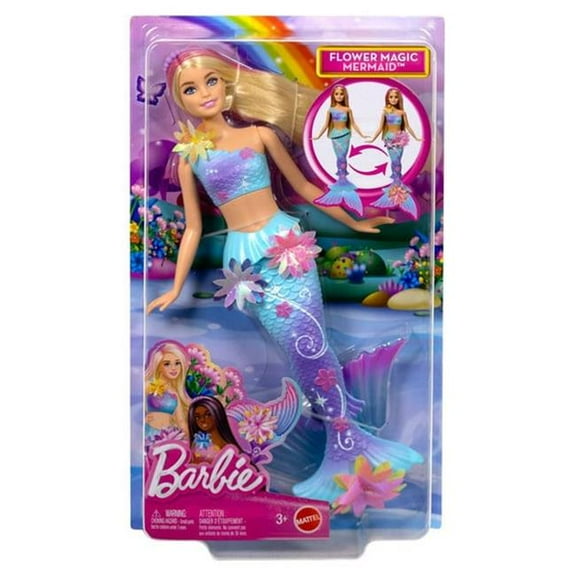 Mattel MTTJDM72 Barbie Blooming Feature Mermaid White Figures - 4 Piece