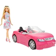 Mattel Barbie Convertible Car With Barbie Doll In Summer Dress FPR57