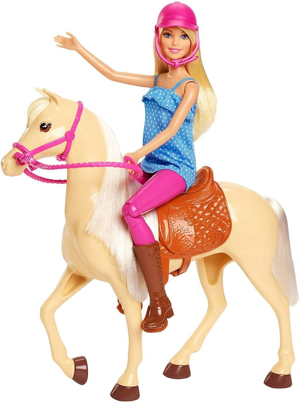 Mattel Barbie Doll Horse Playset, Blonde Hair, Riding Accessories
