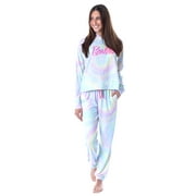 Mattel Barbie Doll Logo Tie Dye Womens' Pajama Cropped Hooded Jogger Set