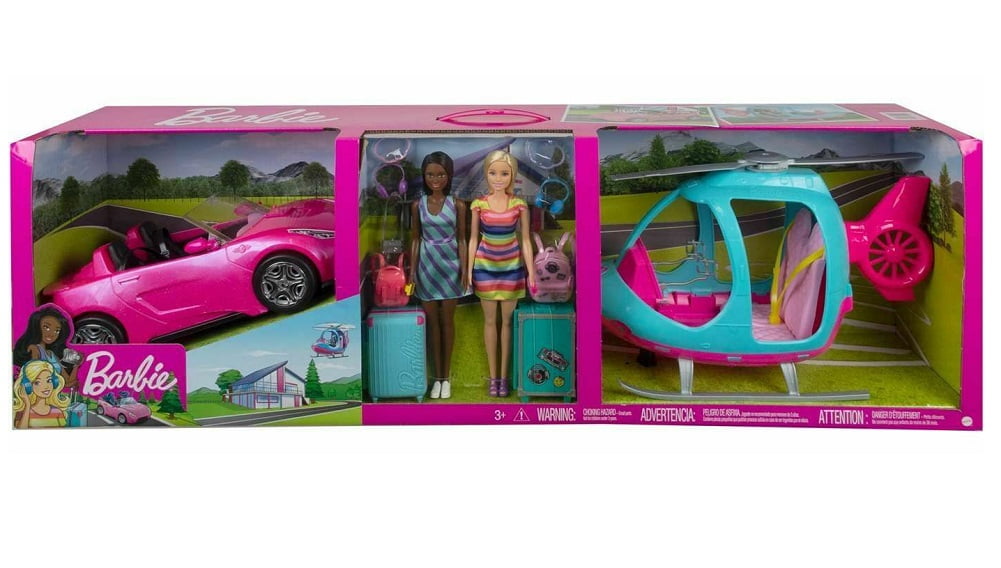 Mattel Barbie Girls Travel Adventure Doll Playset with 2 Barbie 