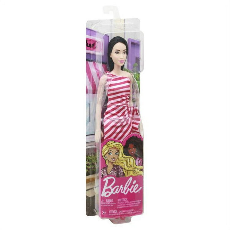 Barbie Glitz Doll Pink Stripe Ruffle Dress Walmart