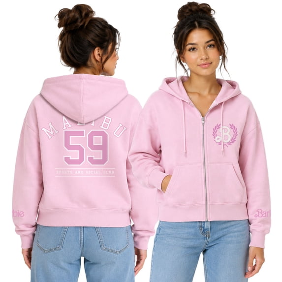 Mattel - Barbie Self Love Club - Women's Zippered Fleece Hoodie