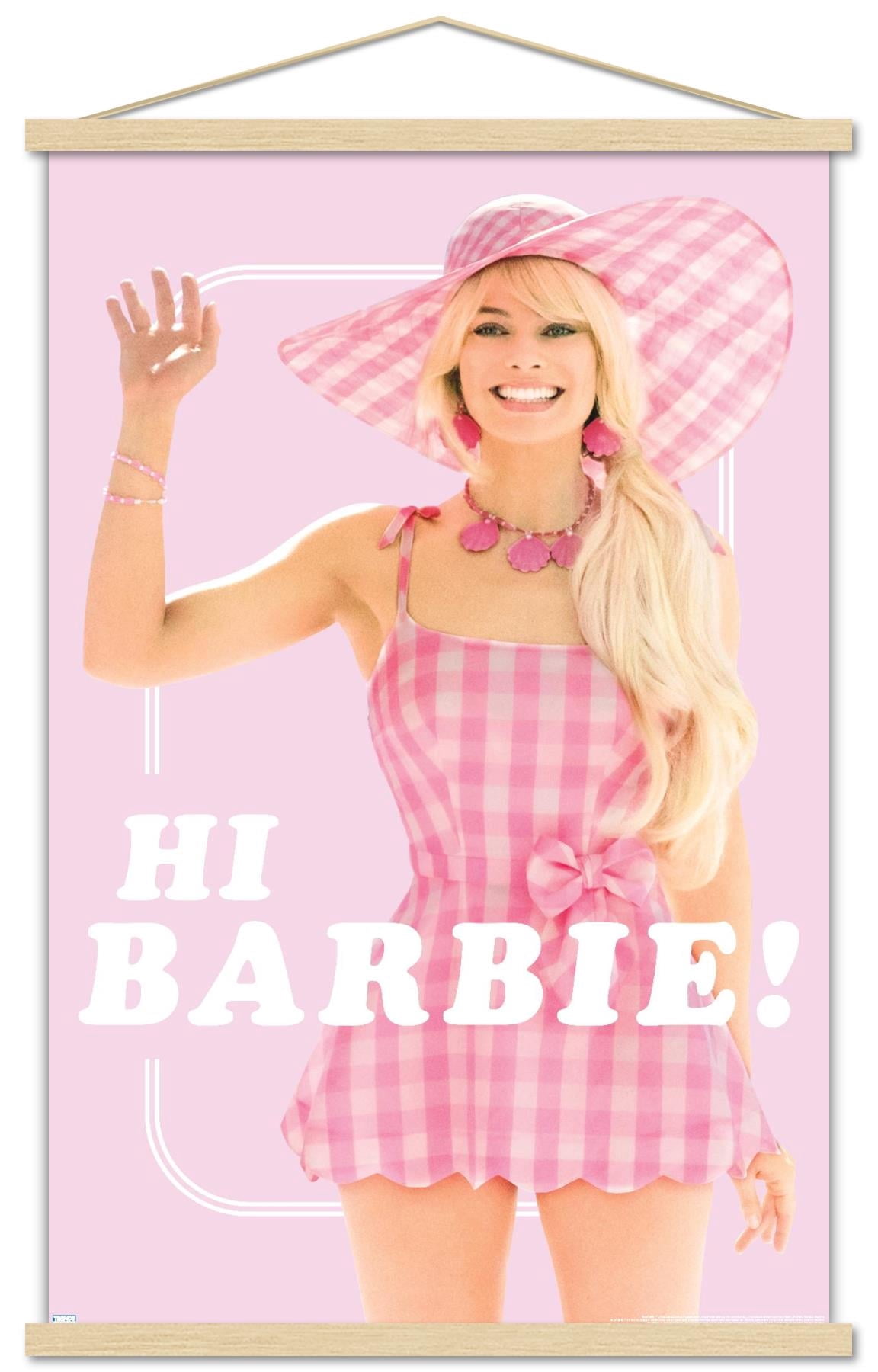 Mattel Barbie: The Movie - Hi Barbie Wall Poster with Magnetic Frame, 22.375" x 34"