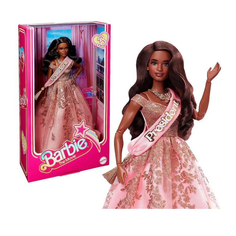 Mattel Barbie The Movie President Barbie In Pink And Gold Dress