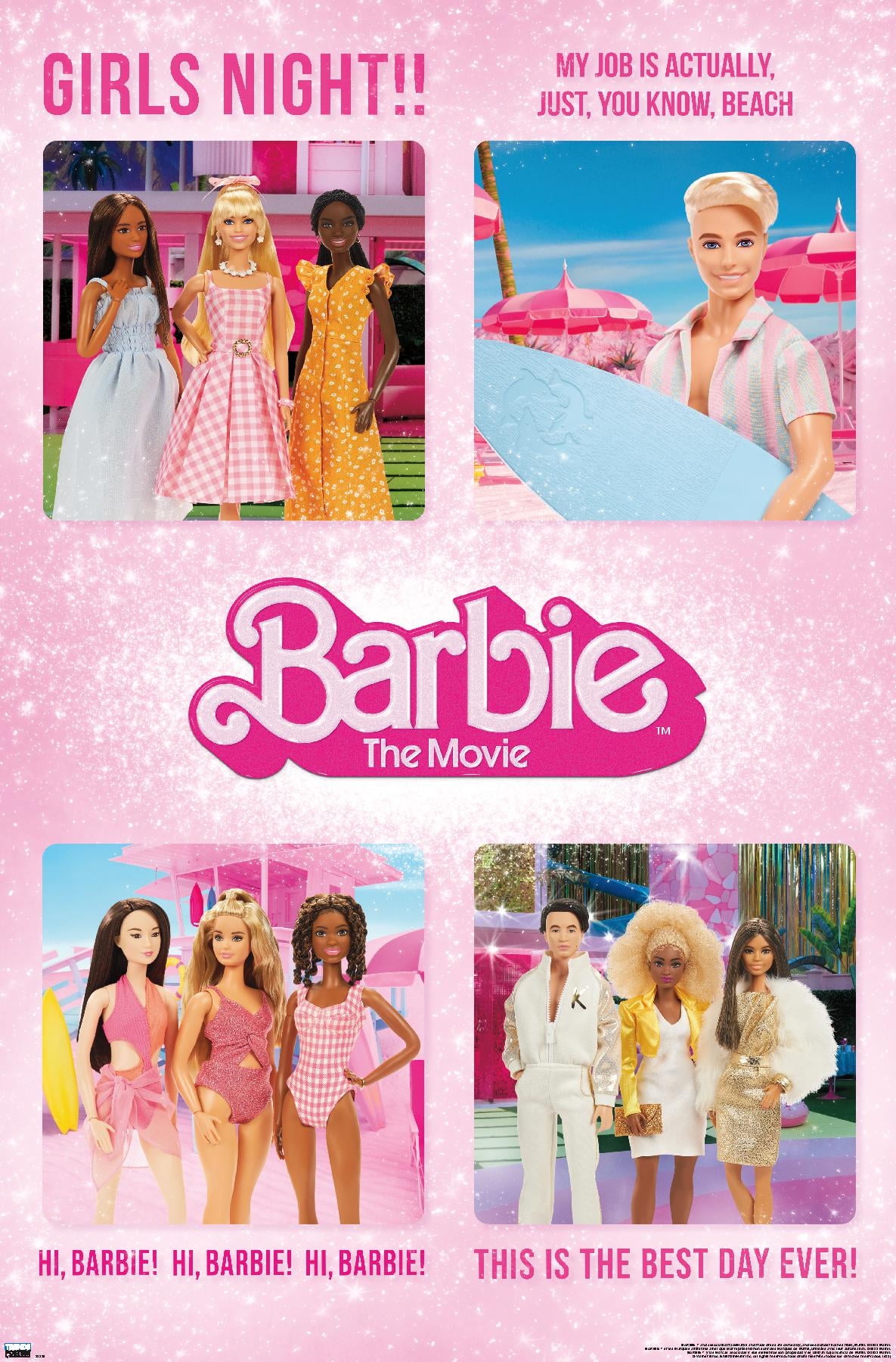 Mattel Barbie: The Movie - Quote Grid Wall Poster, 22.375" x 34"