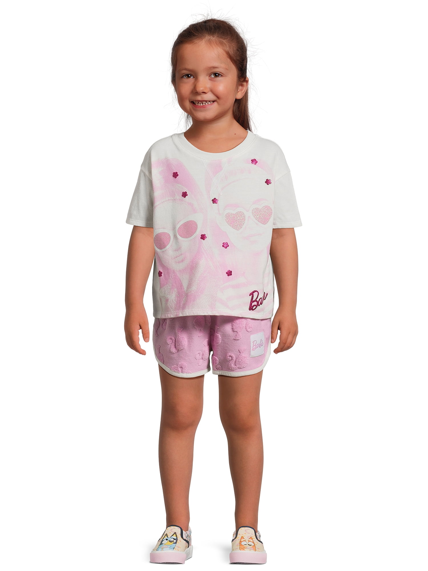 Mattel Barbie Toddler Girls T-Shirt and Shorts Set, 2-Piece, Sizes 2T ...