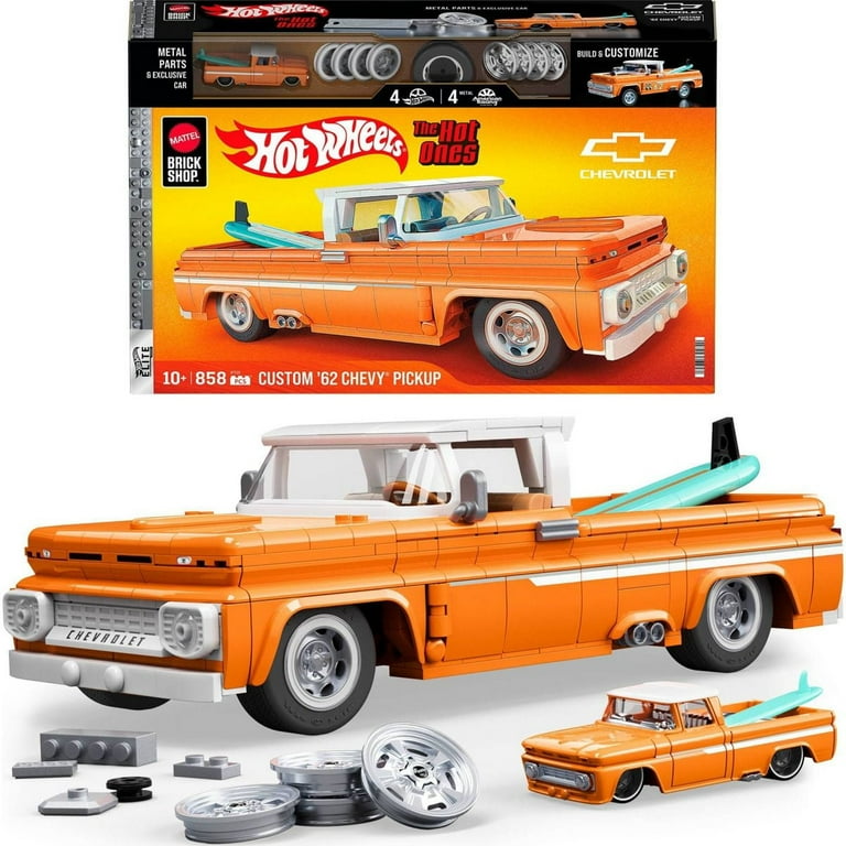 ミニカー Mattel Brick Shop Hot Wheels Custom 62 Mattel Brick Shop Hot Wheels Custom 62 Chevy Pickup Building Toy