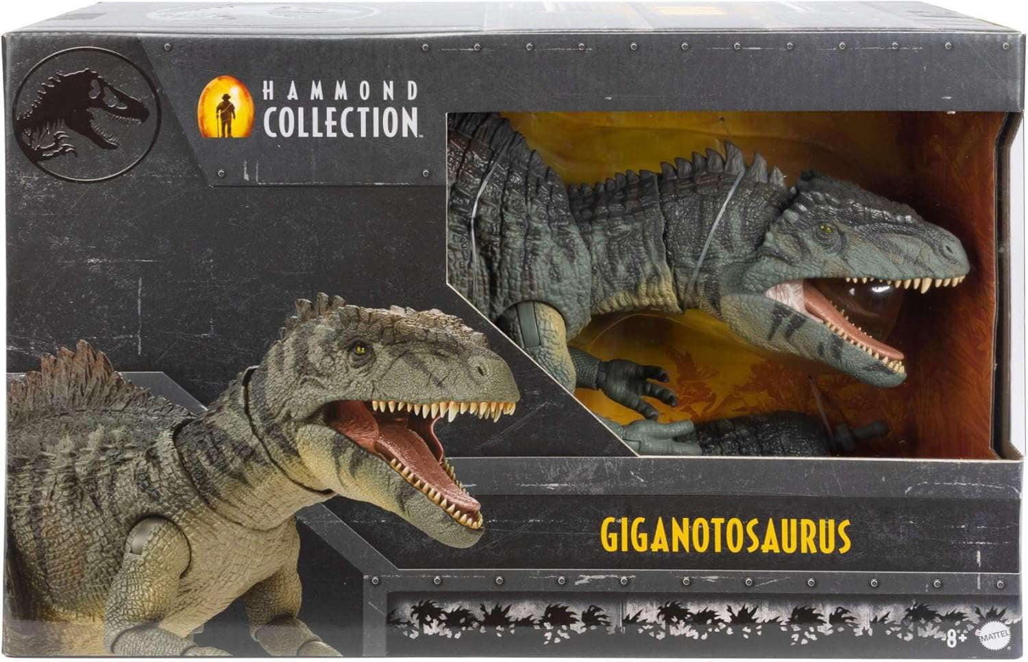 Mattel Jurassic World Dominion Hammond Collection Giganotosaurus Dinosaur Figure, 21 Articulations, Glass Eyes, Wired Tail & Posable Tongue