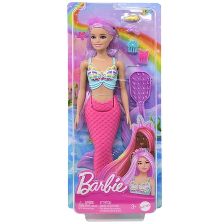 Mattel DDC Barbie Mermaid Pink Fantasy Doll & Accessories, Girls, Kid