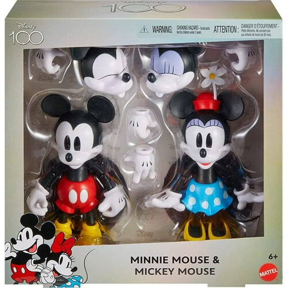Disney 100 Mickey and Minnie Mouse Action Figures 2022 Mattel HPB33