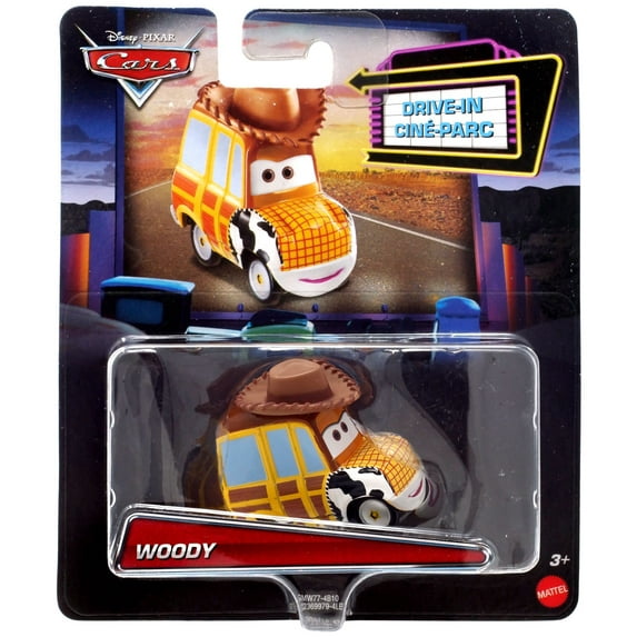 Mattel Disney Pixar Cars Drive-In Woody Diecast Car Play Vehicle, 3+ Yrs