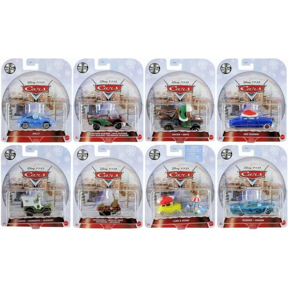 Mattel Disney Pixar Cars Mini Holiday Christmas Special Edition Winter Series Complete Set of 8 GYD55-956A