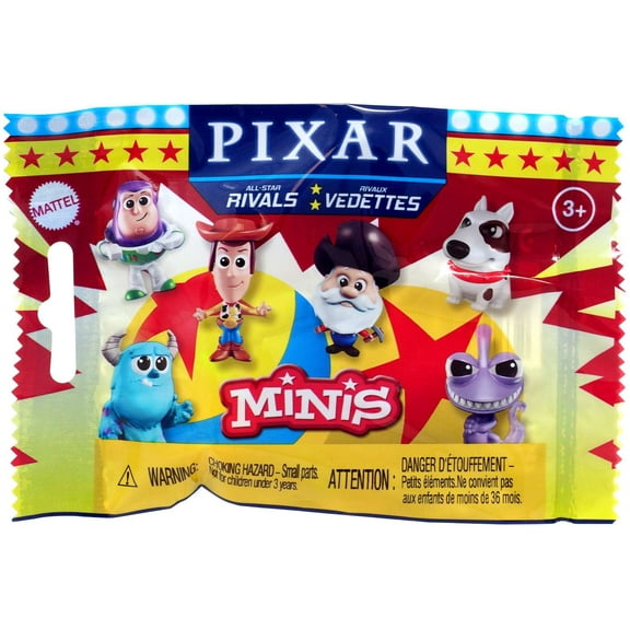 Mattel Disney Pixar Minis Collectible Action Figures, Mystery Pack, Compact Size