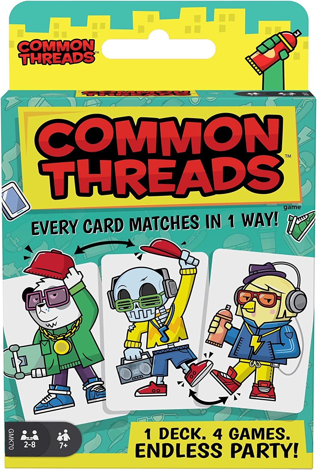 Mattel Games Common Threads 4in1 Family Card Game, Matching Game for