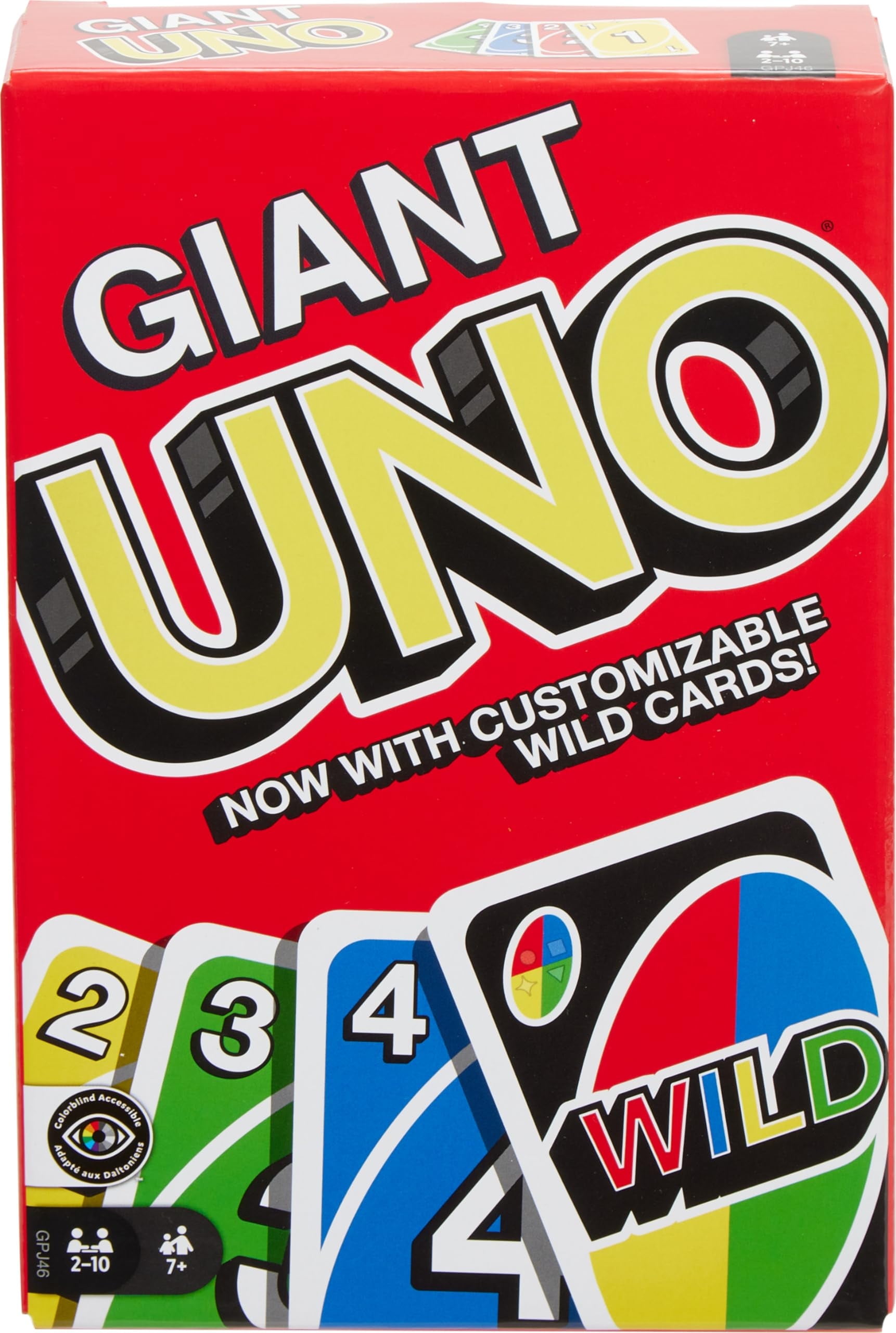 Mattel Games Giant UNO Card Game for Kids, Adults & Family Night with Oversized & Features for 2 to 10 Players C65