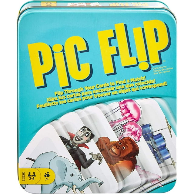 Mattel Games PIC FLIP Card Matching Game with 110 Cards in a Decorative