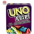 thumbnail image 1 of Mattel Games UNO FLIP! Family Card Game, with 112 Cards in a Sturdy Storage Tin, Makes a Great Gift for 7 Year Olds and Up, 1 of 7