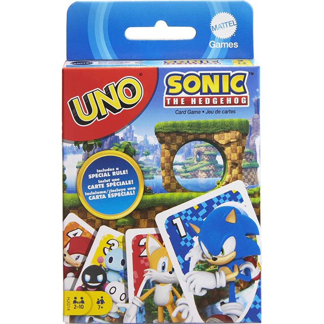 Mattel Games UNO Sonic The Hedgehog Card Game for Kids & Family, Themed