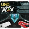 Mattel games uno triple play card game for family night with 3 discard