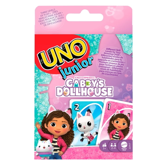 UNO Junior Gabbys Dollhouse Card Game for Kids, Parents & Family Nights