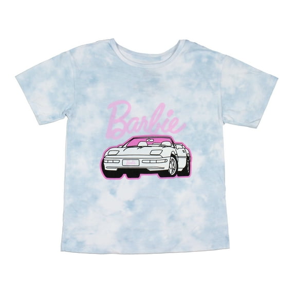 Mattel Girl's Barbie Convertible Tie-Dye Kids Short Sleeve T-Shirt