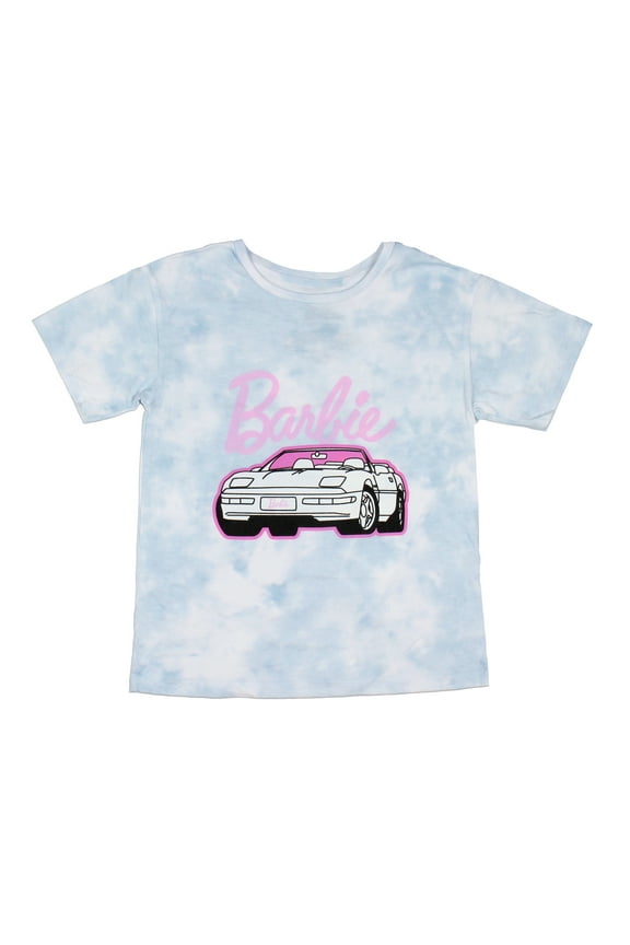 Mattel Girl's Barbie Convertible Tie-Dye Kids Short Sleeve T-Shirt