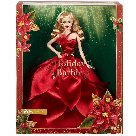 Mattel HBY06 Barbie Signature 2022 Holiday Barbie Doll, Blonde Hair
