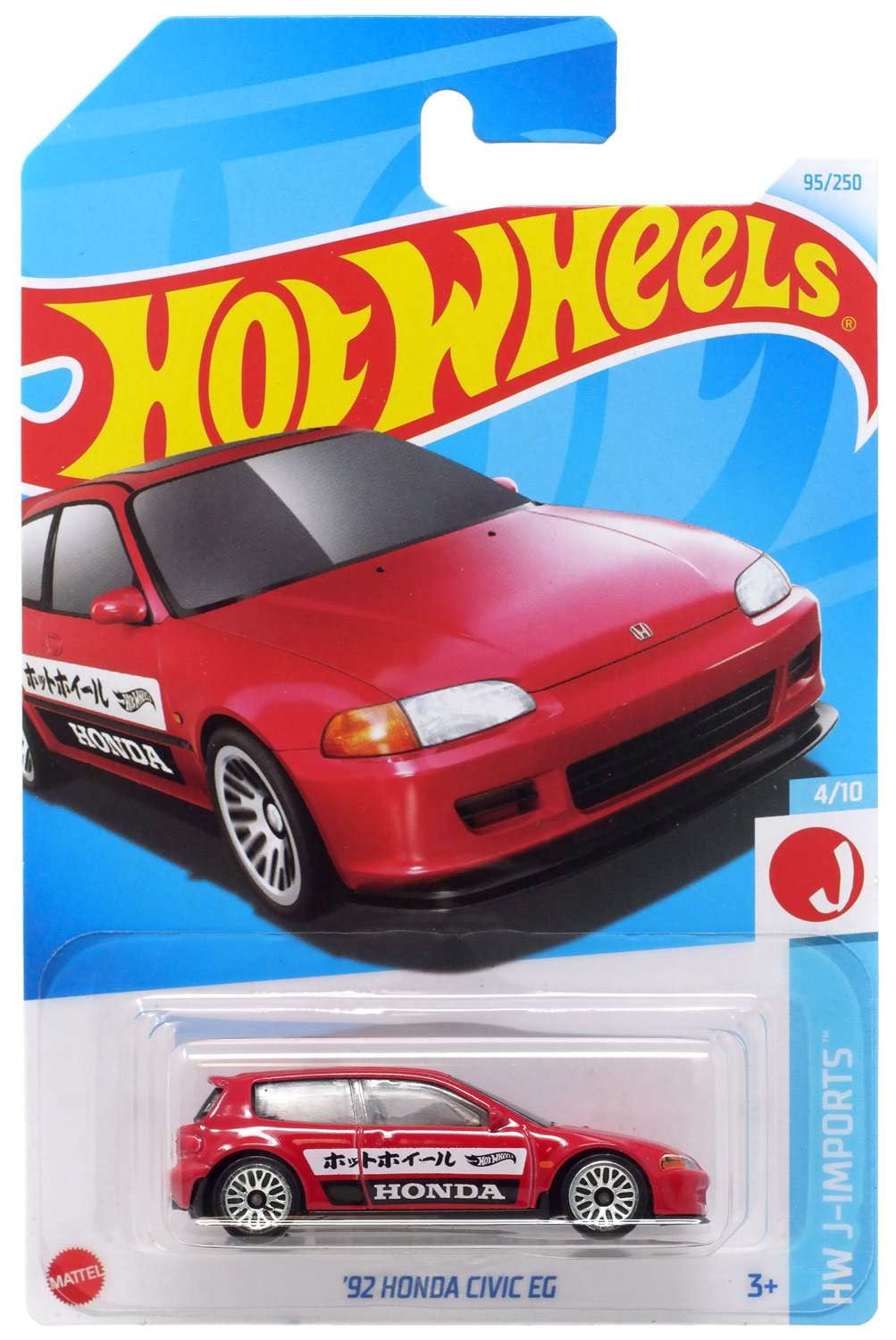 Mattel Hot Wheels '92 Honda Civic EG Diecast Car, J-Imports Series