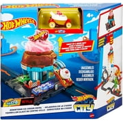 Mattel Hot Wheels City Downtown Ice Cream Swirl Track, Blue, 2 Pieces