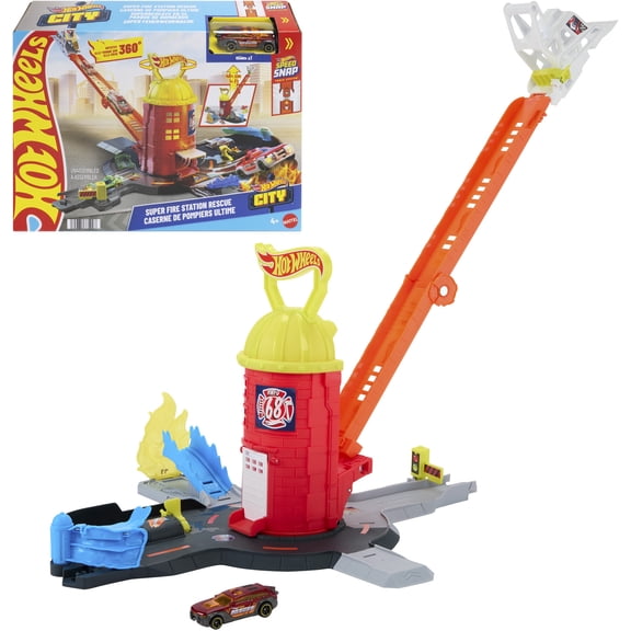 Hot Wheels City Super Fire Station Rescue Playset