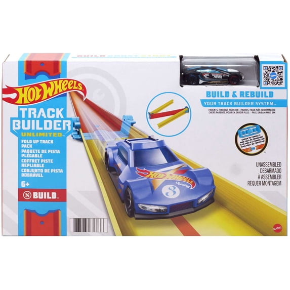 Mattel Hot Wheels Fold Up Track Builder System Track Set