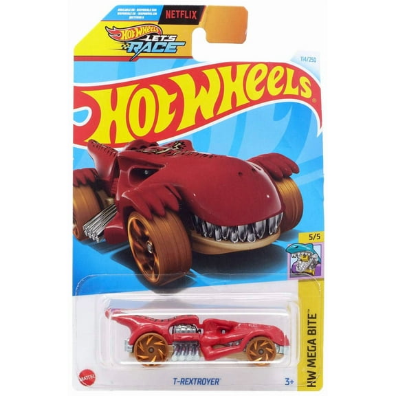 Mattel Hot Wheels Mega Bite T-Rextroyer Diecast Car Play Vehicle, 3+ Yrs