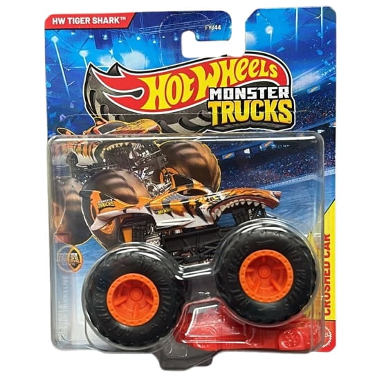 Mattel - Hot Wheels Monster Trucks Live - HW TIGER SHARK & CRUSHED