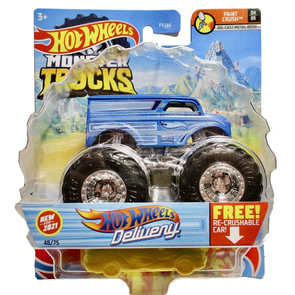 Mattel Hot Wheels Monster Trucks Paint Crush DAIRY DELIVERY 48 75 GTH84 Walmart