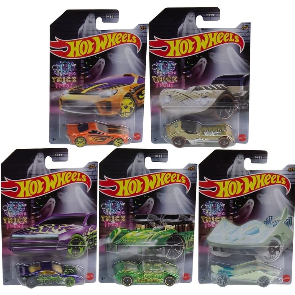 Mattel Hot Wheels Play Vehicles - Halloween 2022 Trick or Treat Collection, 3+ Yrs, Diecast, 5 Count