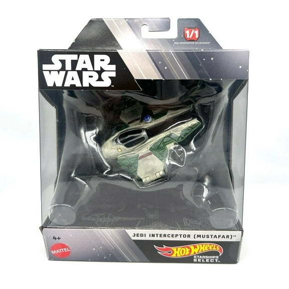 Mattel Hot Wheels - Star Wars Starships Select Jedi Interceptor Play Vehicle, 4+ Yrs
