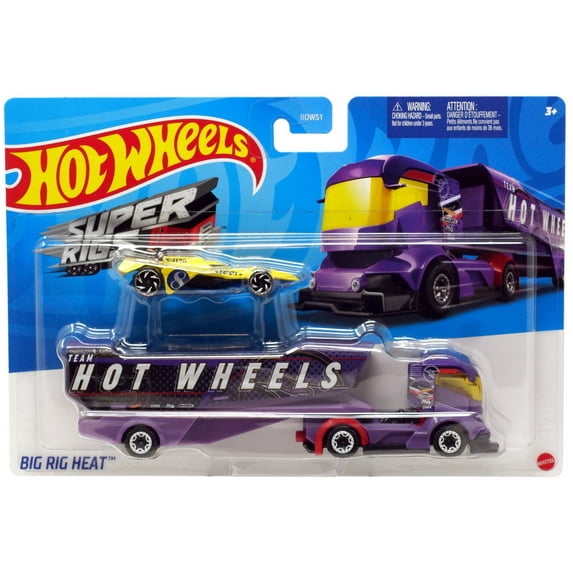 Mattel Hot Wheels Super Rigs Car and Truck Play Vehicles,Purple, 2 Count