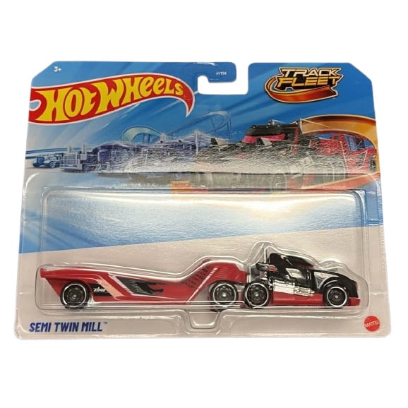 Mattel Hot Wheels - Track Fleet - SEMI TWIN MILL (Red & Black