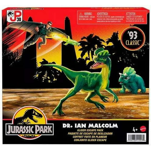 Mattel Jurassic Park '93 Classic Dr. Ian Malcolm Glider Escape Age 3-10 Action Figure