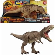 Mattel Jurassic World All-Out Attack Tyrannosaurus Rex Dinosaur Action Figure Toy, T. rex with Rampage Attack, Chomp & Roar & Evolved Spikes, Digital Play