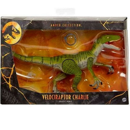 Mattel Jurassic World Amber Collection Velociraptor Charlie Action Figure Set