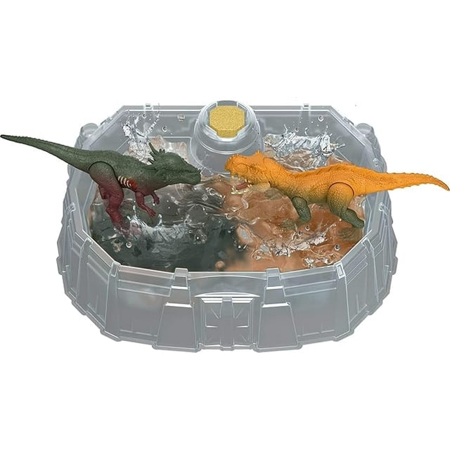 Mattel Jurassic World Dino Reveal Dinosaur - 2-Pack Toy with Battle Arena, Warm Water Uncovers Full Decoration, Color-Change Playset, Species Vary
