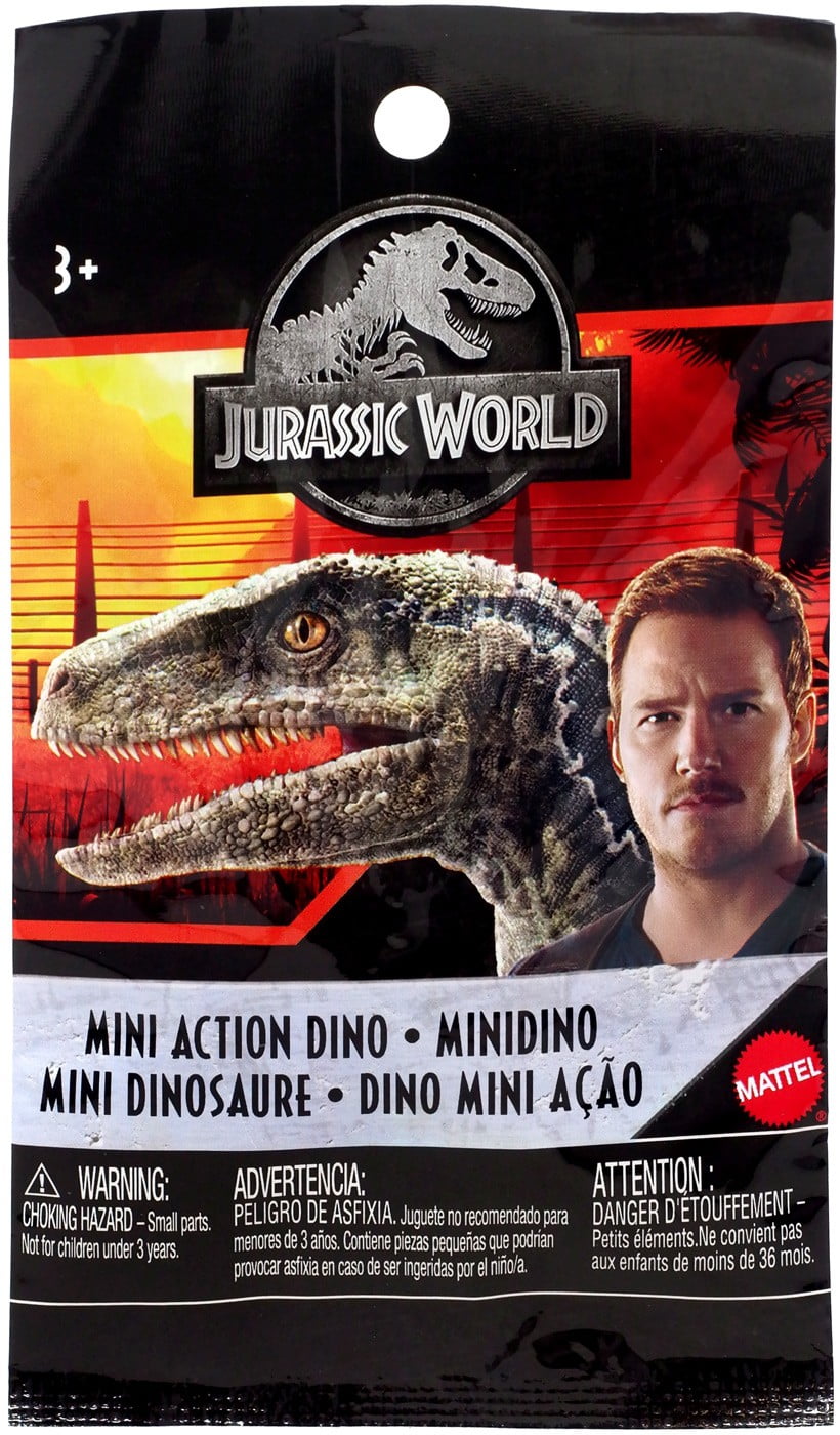 Mattel Jurassic World Series Mini Dinosaur Figure Mystery, 4 Pack