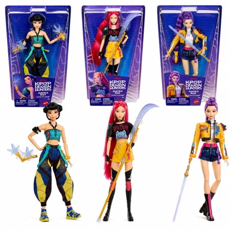 Mattel KPop Demon Hunters HUNTR/X Rumi Mira & Zoey How It’s Done Fashion Doll 3-Pack Set