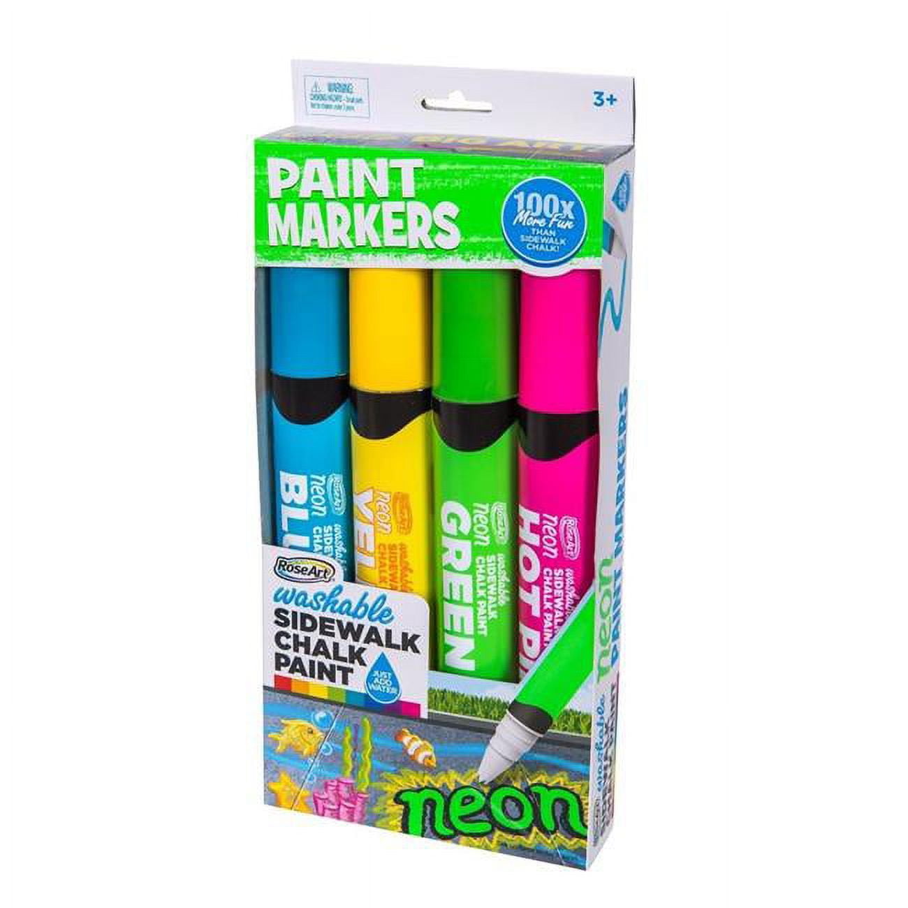 Mattel MTTFWW76 Rose ArtSidewalk Chalk Paint Count Jumbo Neon Markers