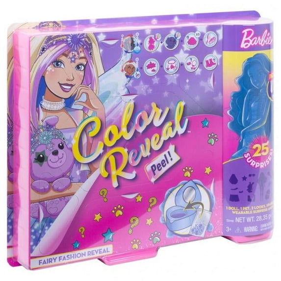 Mattel MTTGXV94 BRB Color Reveal Peel Fairy Doll Toy - Set of 3